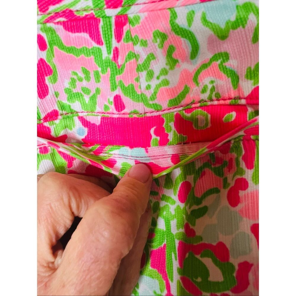 Lilly Pulitzer The Chipper Short Bermuda Shorts Sz 14 Pink Green Southern Charm - Picture 8 of 13